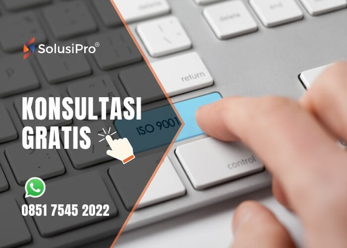 SolusiPro menawarkan implementasi ISO (9001, 45001, 14001, 22000), audit internal, pelatihan, dan pendampingan sertifikasi. Konsultasi gratis via WhatsApp.